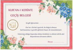 Kuranı Kerime Geçiş Belgesi