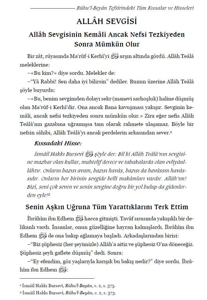 Ruhul Beyan Tefsirindeki Tüm Kıssalar ve Hisseleri